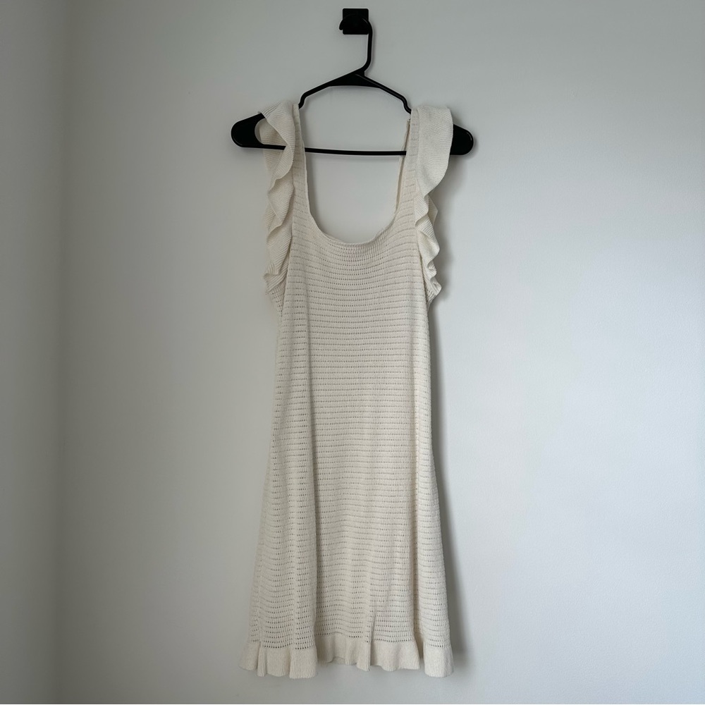 Anthropologie Cream Knit Midi Dress
